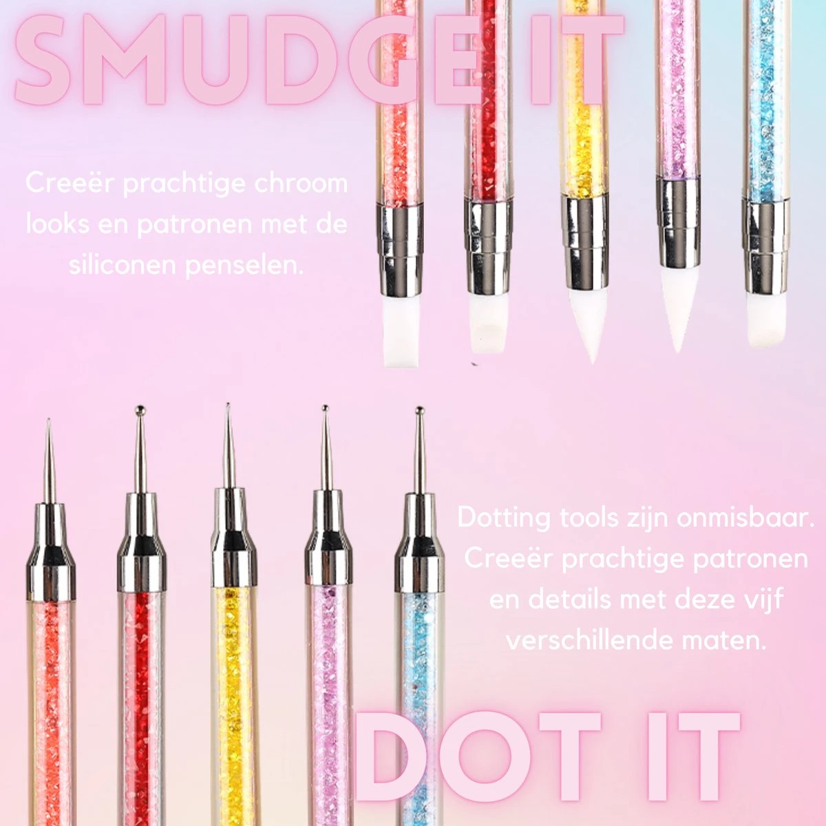 YUBBI™ 16 Delige Nail Art Penselen Set - Nagellak Acryl Penselen - Fineliner Penseel - Dotting Tools - Siliconen Nail Art Penselen 7 YUBBI™ 16 Delige Nail Art Penselen Set - Nagellak Acryl Penselen - Fineliner Penseel - Dotting Tools - Siliconen Nail Art Penselen - Afbeelding 5