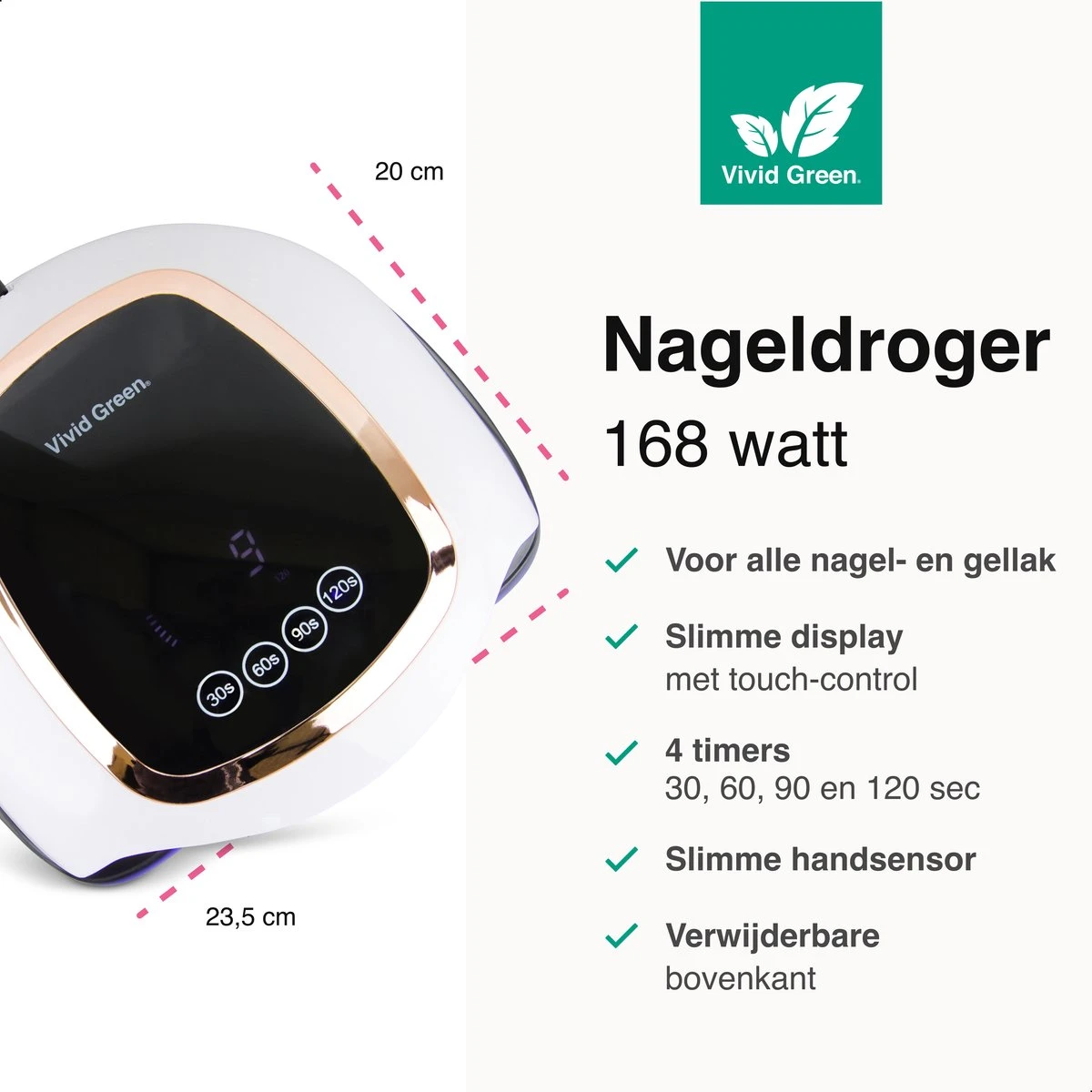 Vivid Green UV Lamp Gelnagels - Led Nagellamp - Gellak Nagel Lamp - Nageldroger - Naggellak Droger - Nagels - 168W 4 Vivid Green UV Lamp Gelnagels - Led Nagellamp - Gellak Nagel Lamp - Nageldroger - Naggellak Droger - Nagels - 168W - Afbeelding 2