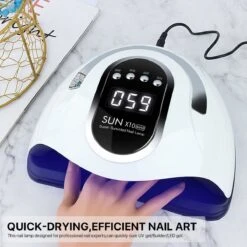 2022 Nageldroger - 280W/66 LEDs - Nagellamp - Nieuw Nageldroger - Wit/Zwart - Manicure/Pedicure Handen En Voeten - Gellak - Gelnagels - Acrylnagels - Top Coat - Matte Top Coat - Led Nagellamp - Uv Nagellamp - Nagels - Nagellak Droger - Tafellamp -Cosmetica Serie Winkel 1200x1200 960