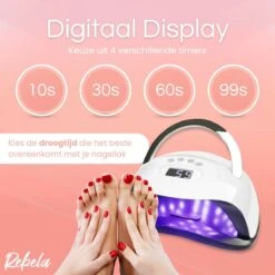 Rebela | Nageldroger | Gelnagels | GEL UV LED Nail Lamp 168w | UV Lamp Gelnagels | Led Nagellamp | Nageldroger | Wit -Cosmetica Serie Winkel 1200x1200 980
