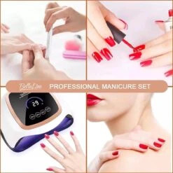 UV Nagel Lamp 168 Watt + 5 Gratis Vijlen - BellaLine - UV Led Nagellamp – Gel Nagel – Nagellak UV – Nageldroger – Salon – Sensor – Gellac - Acryl - Gelnagels – 42 Power Led – Professioneel – Krachtig – Manicure – Extra Lang Snoer - Pink - Pedicure -Cosmetica Serie Winkel 1200x1200 991