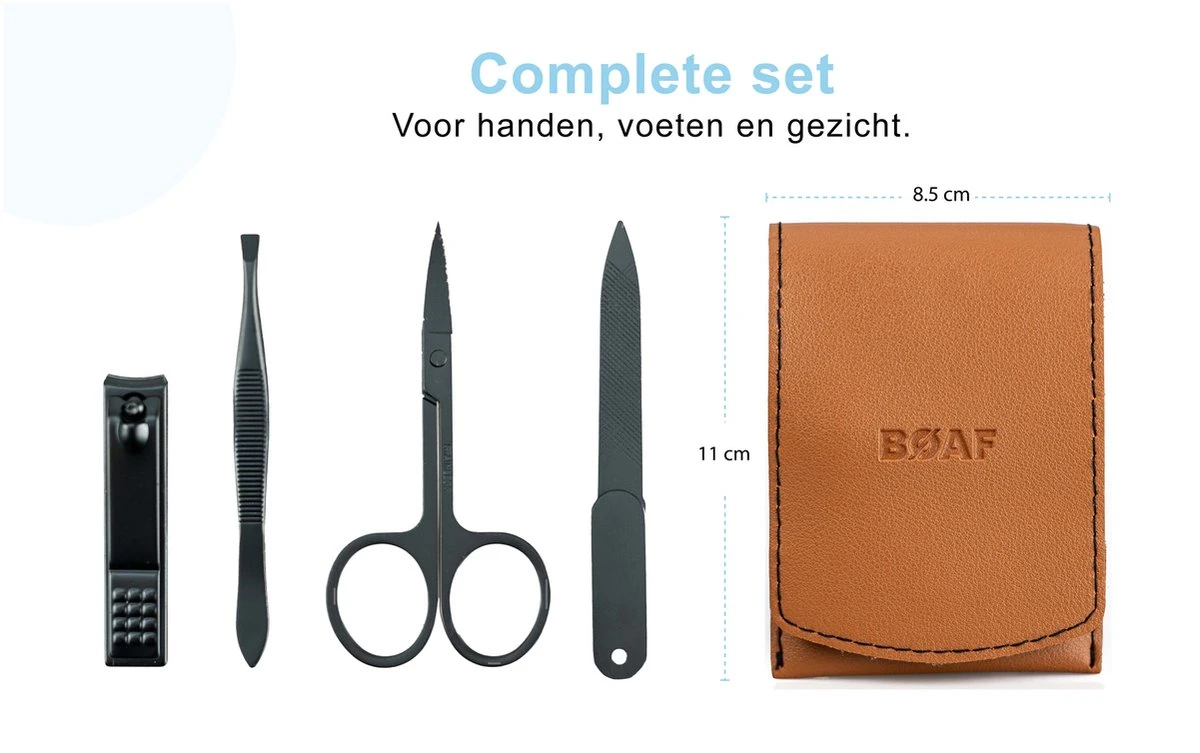 Merkloos Manicure Set - Travel Kit - Luxe 4-delige Set - Met Lederen Opbergetui - Voor Handverzorging - Voetverzorging - Gezichtsverzorging - Nagelschaartje 4 Merkloos Manicure Set - Travel Kit - Luxe 4-delige Set - Met Lederen Opbergetui - Voor Handverzorging - Voetverzorging - Gezichtsverzorging - Nagelschaartje - Afbeelding 2