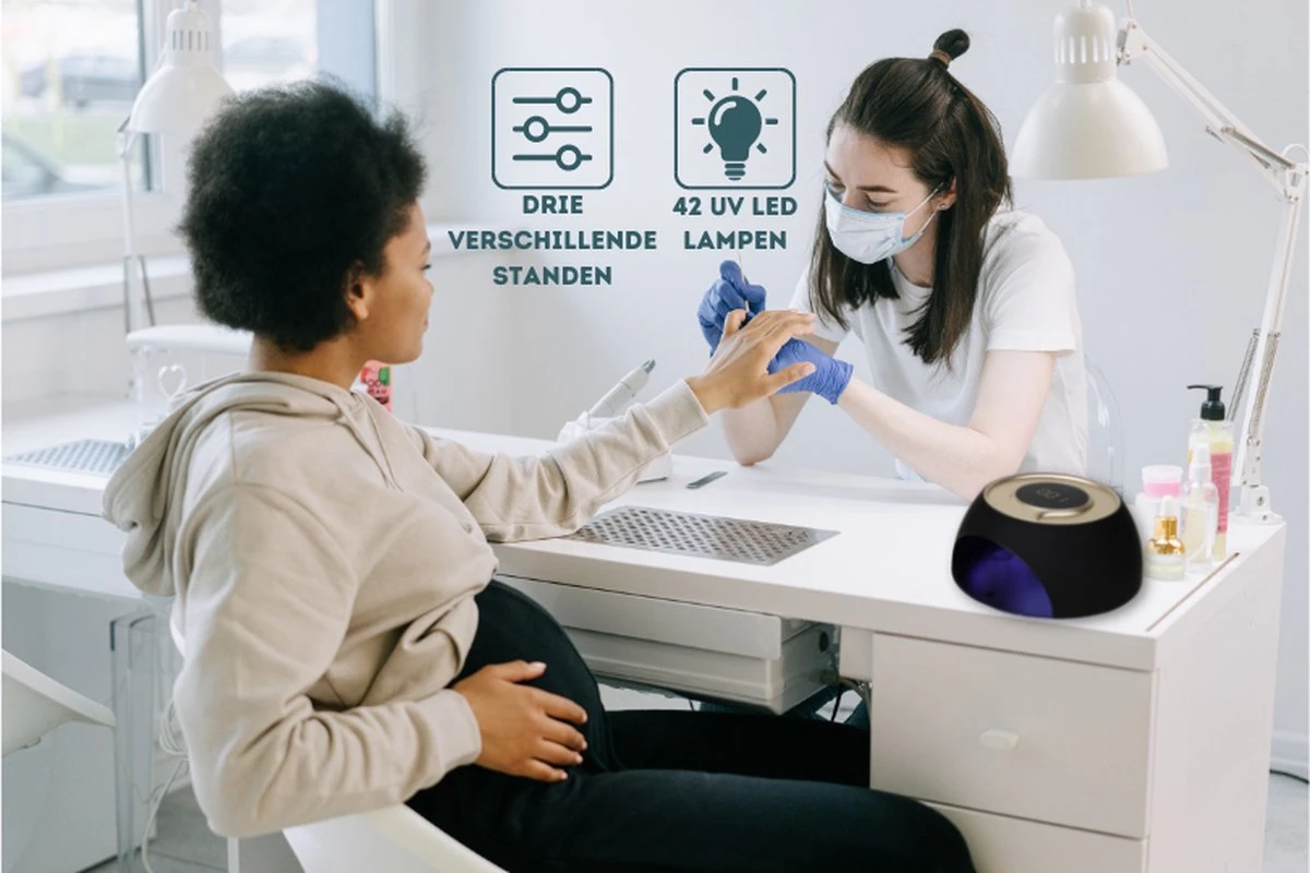 Stegger - LED/UV Nagellamp - Tafellamp Nagelstyliste - Nagellamp Voor Gel Nagellak - 120W - 42 Ingebouwde LED's 5 Stegger - LED/UV Nagellamp - Tafellamp Nagelstyliste - Nagellamp Voor Gel Nagellak - 120W - 42 Ingebouwde LED's - Afbeelding 3