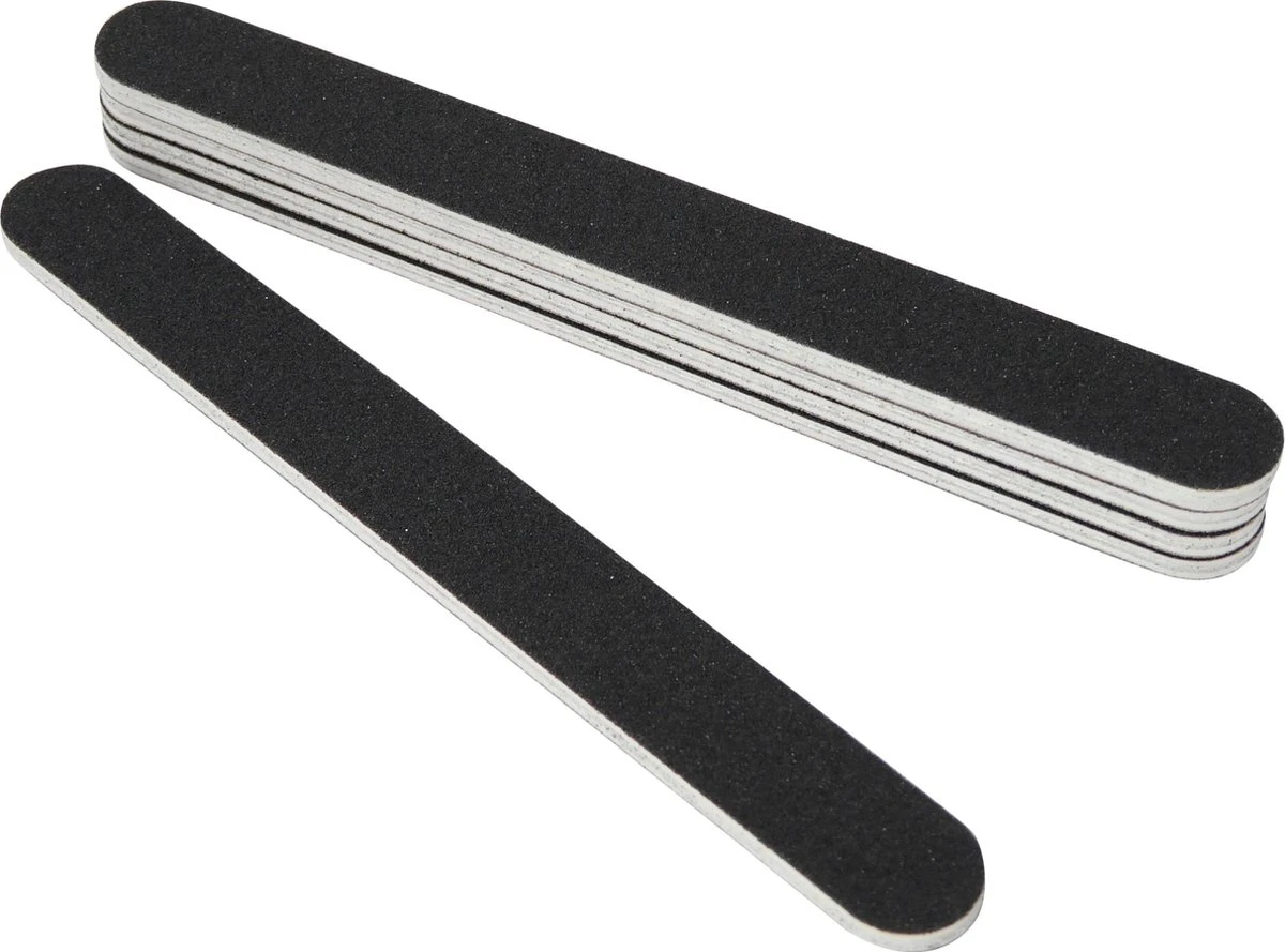 Merkloos 5x Rechte Nagel Vijlen #100/180, Zwart 3 Merkloos 5x Rechte Nagel Vijlen #100/180, Zwart