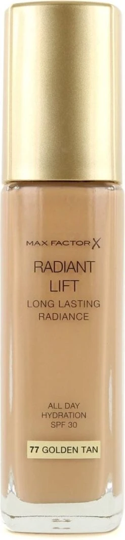 Max Factor Radiant Lift FD - 77 Golden Tan 20 Max Factor Radiant Lift FD - 77 Golden Tan -Cosmetica Serie Winkel 279x1200 3