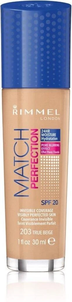 Rimmel London Match Perfection Foundation - 203 True Beige -Cosmetica Serie Winkel 286x1200
