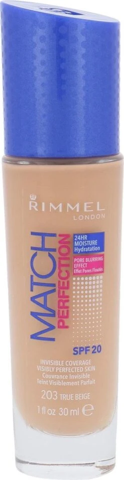 Rimmel London Match Perfection Foundation - 203 True Beige -Cosmetica Serie Winkel 311x1200 4