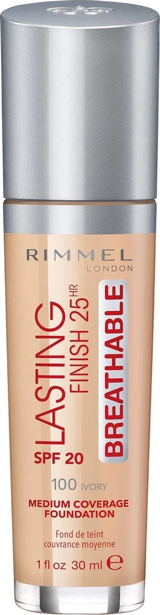 Rimmel London Rimmel Lasting Finish Breathable Foundation - 100 Ivory 15 Rimmel London Rimmel Lasting Finish Breathable Foundation - 100 Ivory - Afbeelding 13