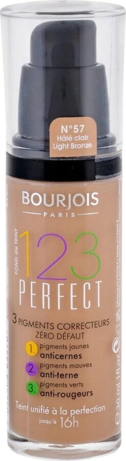 Bourjois 123 Perfect Foundation 057 Hâlé Clair -Cosmetica Serie Winkel 329x1200 3