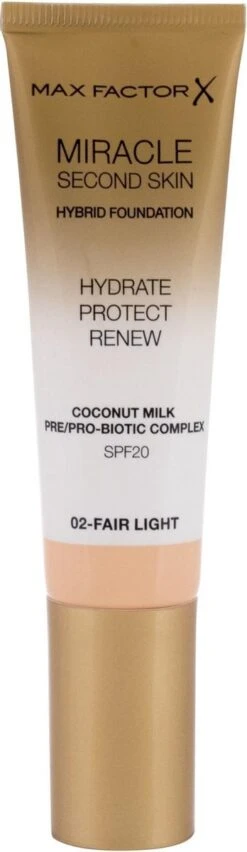 Max Factor Miracle Second Skin Foundation - 02 Fair Light 20 Max Factor Miracle Second Skin Foundation - 02 Fair Light -Cosmetica Serie Winkel 348x1200 1