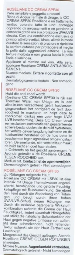 Uriage Roséliane Cc Crème Spf30 29 Uriage Roséliane Cc Crème Spf30 -Cosmetica Serie Winkel 356x1200 5