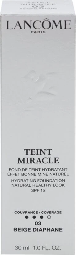 Lancôme Teint Miracle Foundation SPF 15 - 03 Beige Diaphane - 30 Ml 15 Lancôme Teint Miracle Foundation SPF 15 - 03 Beige Diaphane - 30 Ml -Cosmetica Serie Winkel 358x1200 5