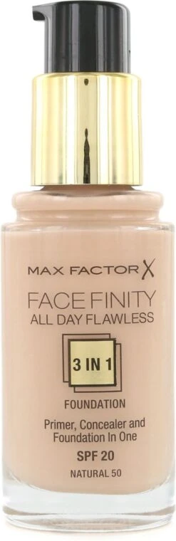 Max Factor Facefinity All Day Flawless 3-in-1 Liquid Foundation - 050 Natural 30 Max Factor Facefinity All Day Flawless 3-in-1 Liquid Foundation - 050 Natural -Cosmetica Serie Winkel 390x1200 1