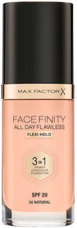 Max Factor Facefinity All Day Flawless 3-in-1 Liquid Foundation - 050 Natural 38 Max Factor Facefinity All Day Flawless 3-in-1 Liquid Foundation - 050 Natural -Cosmetica Serie Winkel 406x1200 1