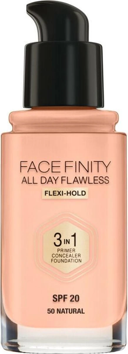 Max Factor Facefinity All Day Flawless 3-in-1 Liquid Foundation - 050 Natural 4 Max Factor Facefinity All Day Flawless 3-in-1 Liquid Foundation - 050 Natural - Afbeelding 2