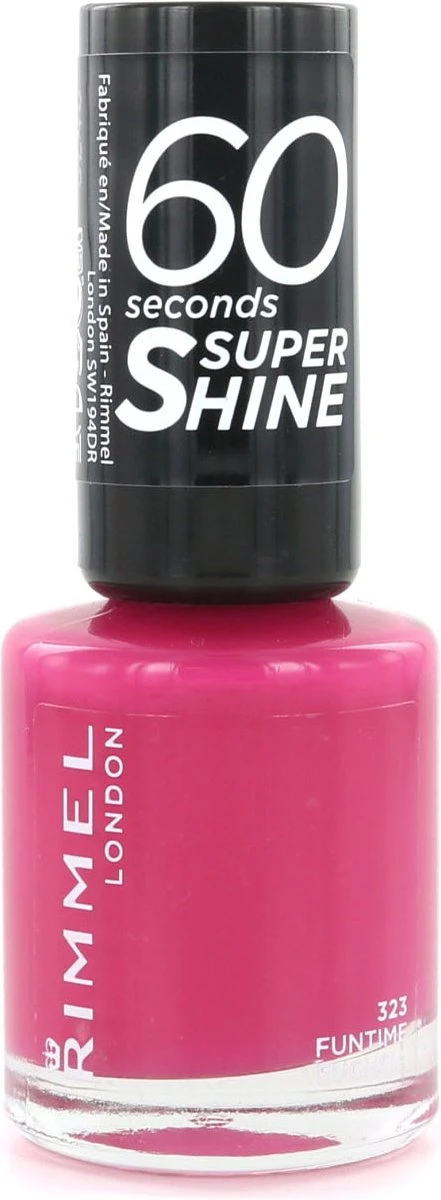 Rimmel London 60 Seconds Supershine Nagellak - 323 Funtime Fuchsia 4 Rimmel London 60 Seconds Supershine Nagellak - 323 Funtime Fuchsia - Afbeelding 2