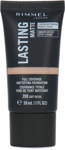 Rimmel London Lasting Matte Foundation - 200 Soft Beige 19 Rimmel London Lasting Matte Foundation - 200 Soft Beige -Cosmetica Serie Winkel 521x1200 2