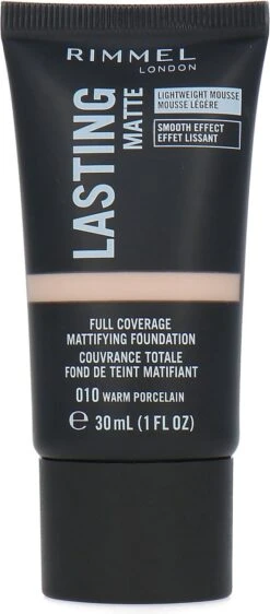 Rimmel London Lasting Matte Foundation - 010 Warm Porcelain -Cosmetica Serie Winkel 527x1200 1