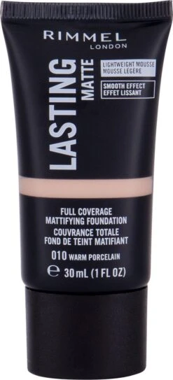 Rimmel London Lasting Matte Foundation - 010 Warm Porcelain -Cosmetica Serie Winkel 546x1200 3