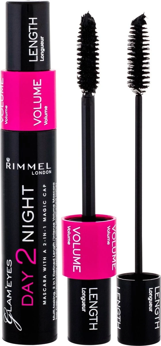 Rimmel London Day2Night 2-in-1 Mascara Voor Een Dag- En Avondlook - 001 Black 11 Rimmel London Day2Night 2-in-1 Mascara Voor Een Dag- En Avondlook - 001 Black - Afbeelding 9