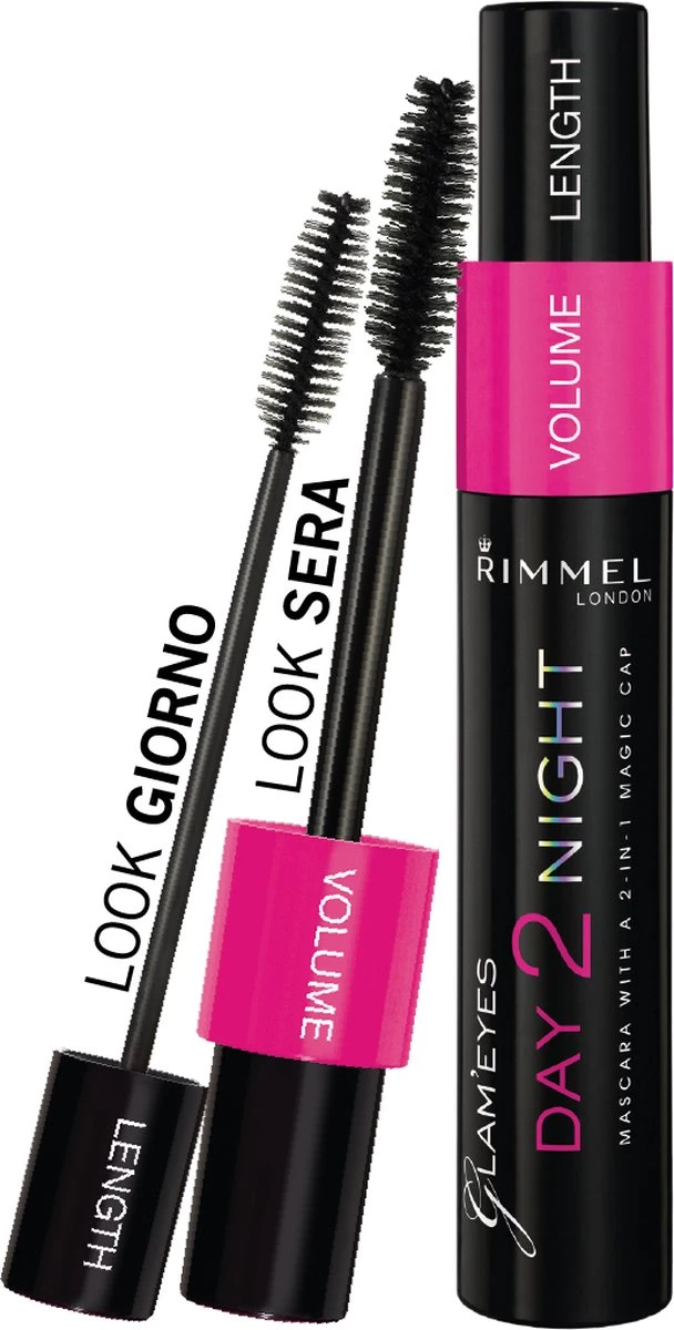 Rimmel London Day2Night 2-in-1 Mascara Voor Een Dag- En Avondlook - 001 Black 7 Rimmel London Day2Night 2-in-1 Mascara Voor Een Dag- En Avondlook - 001 Black - Afbeelding 5