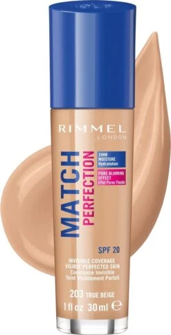 Rimmel London Match Perfection Foundation - 203 True Beige -Cosmetica Serie Winkel 611x1200 2