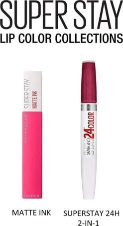 Maybelline Superstay Langhoudende Lippenstift - Matte Ink X Ashley Longshore - 95 Visionary - Paars - Limited Edition -Cosmetica Serie Winkel 656x1200