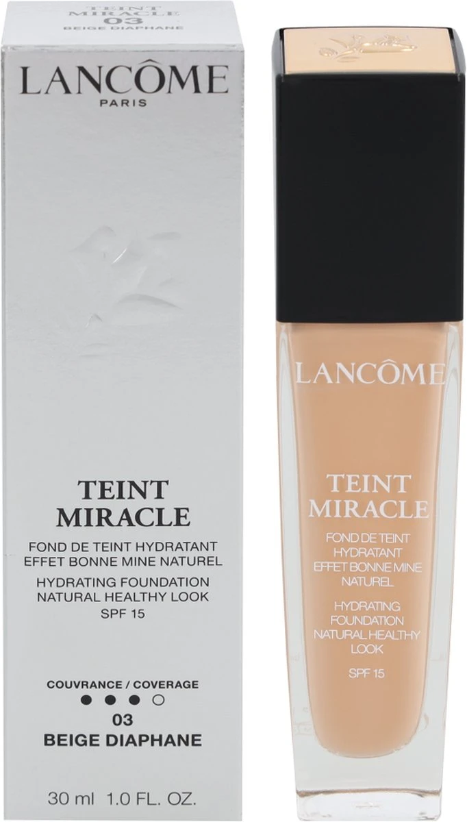 Lancôme Teint Miracle Foundation SPF 15 - 03 Beige Diaphane - 30 Ml 10 Lancôme Teint Miracle Foundation SPF 15 - 03 Beige Diaphane - 30 Ml - Afbeelding 8