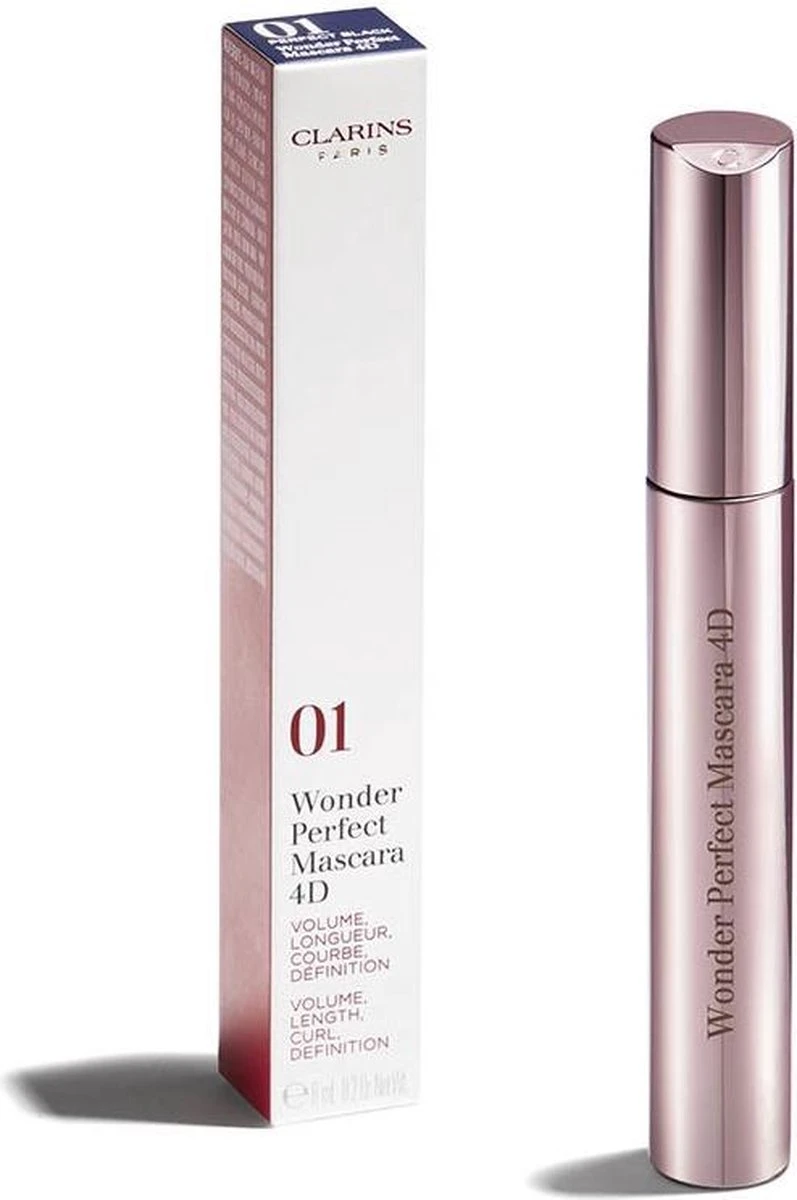 Clarins Wonder Perfect Mascara 4D Mascara - 01 Perfect Black - Zwart 4 Clarins Wonder Perfect Mascara 4D Mascara - 01 Perfect Black - Zwart - Afbeelding 2