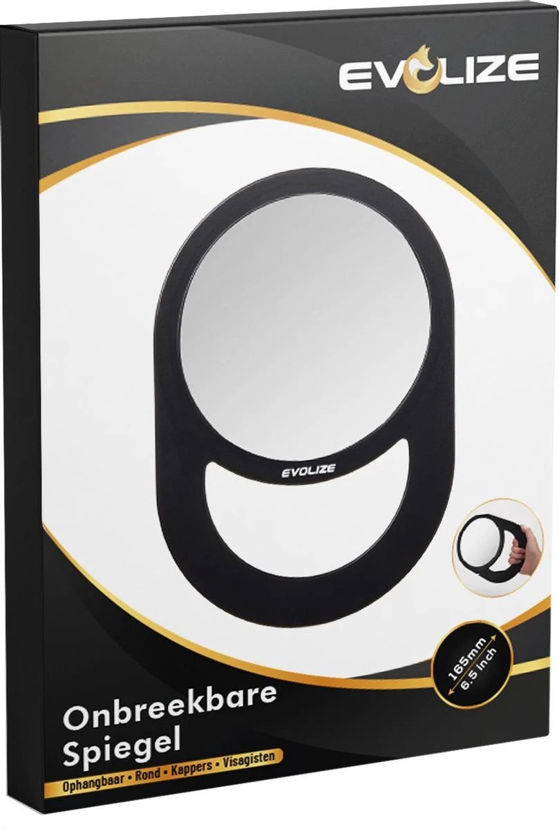 Evolize Onbreekbare Spiegel Met Handvat - Ø 16,5 Cm - Ophangbaar - Rond - Handspiegel - Kappersspiegel - Reisspiegel - Make Up - Afmeting: 28 X 19 Cm - Zwart 7 Evolize Onbreekbare Spiegel Met Handvat - Ø 16,5 Cm - Ophangbaar - Rond - Handspiegel - Kappersspiegel - Reisspiegel - Make Up - Afmeting: 28 X 19 Cm - Zwart - Afbeelding 5