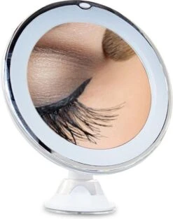 Vergroot Make Up En Scheer Spiegel Met LED Verlichting - 10x Vegroting En Natuurlijk Licht Voor Cosmetica/Scheren/Epileren - 360° Graden Verstelbare Zuignap En Wandbevestiging - Badkamer/Douche/Slaapkamer - Rond – Wit -Cosmetica Serie Winkel 947x1200 3