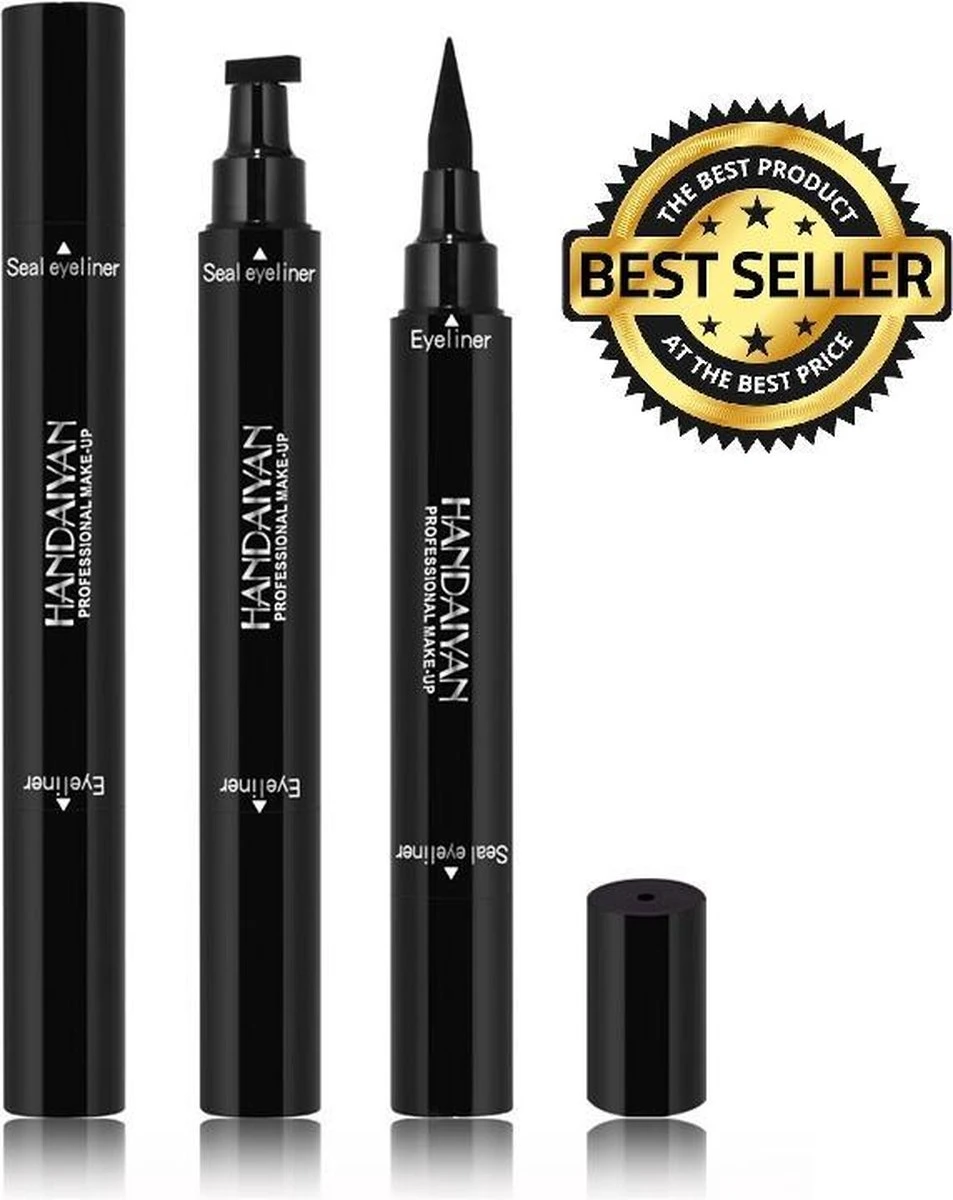 HANDAIYAN® | Eyeliner Met Wing Stempel | Zwarte Oog Stempel | 2 In 1 Eyeliner | Eyeliner Tool | Wing Eyeliner | Wing Stamp | 2 Stuks Per Verpakking 4 HANDAIYAN® | Eyeliner Met Wing Stempel | Zwarte Oog Stempel | 2 In 1 Eyeliner | Eyeliner Tool | Wing Eyeliner | Wing Stamp | 2 Stuks Per Verpakking - Afbeelding 2