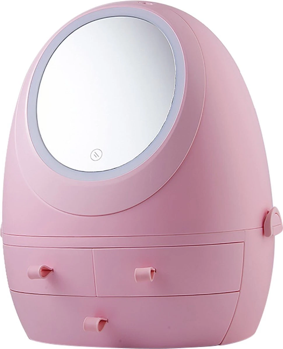 Make Up Organizer Met Make Up Spiegel En Led Verlichting | Usb Opladen Make-Up Tool Organizer Cosmetische Opbergdoos Draagbare Lade Led Spiegel Make-Up Tool Kits Opbergrek Maquillage | Make Up Spiegel Met Verlichting | Make Up Organizer Lades - Roze 5 Make Up Organizer Met Make Up Spiegel En Led Verlichting | Usb Opladen Make-Up Tool Organizer Cosmetische Opbergdoos Draagbare Lade Led Spiegel Make-Up Tool Kits Opbergrek Maquillage | Make Up Spiegel Met Verlichting | Make Up Organizer Lades - Roze - Afbeelding 3