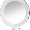 Vergroot Make Up En Scheer Spiegel Met LED Verlichting - 10x Vegroting En Natuurlijk Licht Voor Cosmetica/Scheren/Epileren - 360° Graden Verstelbare Zuignap En Wandbevestiging - Badkamer/Douche/Slaapkamer - Rond – Wit -Cosmetica Serie Winkel 989x1200 2